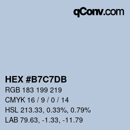 カラーコード: HEX #B7C7DB | qconv.com