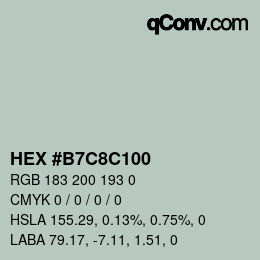 Color code: HEX #B7C8C100 | qconv.com