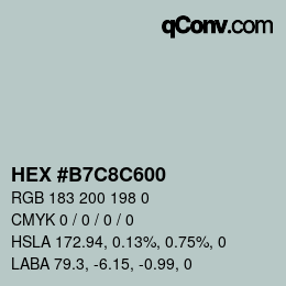 Color code: HEX #B7C8C600 | qconv.com