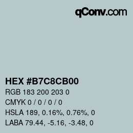 Color code: HEX #B7C8CB00 | qconv.com