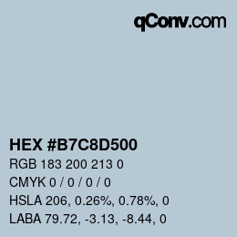 Color code: HEX #B7C8D500 | qconv.com