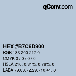 Color code: HEX #B7C8D900 | qconv.com