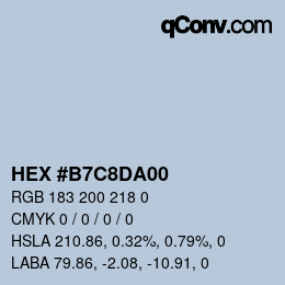 Color code: HEX #B7C8DA00 | qconv.com