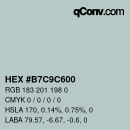 Color code: HEX #B7C9C600 | qconv.com