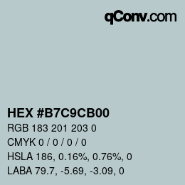 Color code: HEX #B7C9CB00 | qconv.com