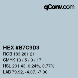 Código de color: HEX #B7C9D3 | qconv.com