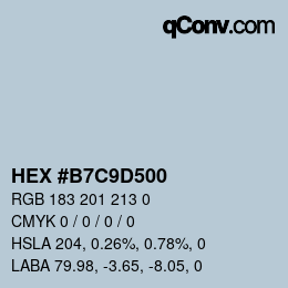 カラーコード: HEX #B7C9D500 | qconv.com