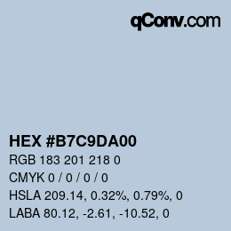 Color code: HEX #B7C9DA00 | qconv.com