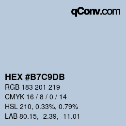 カラーコード: HEX #B7C9DB | qconv.com