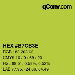 Color code: HEX #B7CB3E | qconv.com