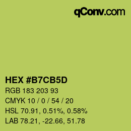 颜色代码: HEX #B7CB5D | qconv.com