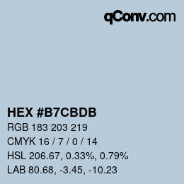 Color code: HEX #B7CBDB | qconv.com