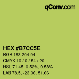 Color code: HEX #B7CC5E | qconv.com