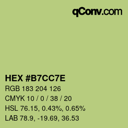 Código de color: HEX #B7CC7E | qconv.com