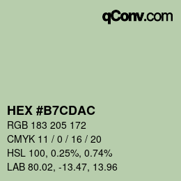 カラーコード: HEX #B7CDAC | qconv.com