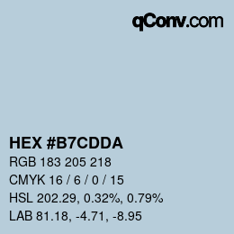 カラーコード: HEX #B7CDDA | qconv.com
