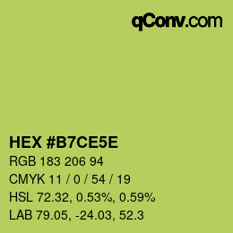 Farbcode: HEX #B7CE5E | qconv.com