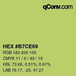 Color code: HEX #B7CE69 | qconv.com