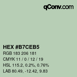 カラーコード: HEX #B7CEB5 | qconv.com