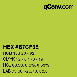 Color code: HEX #B7CF3E | qconv.com