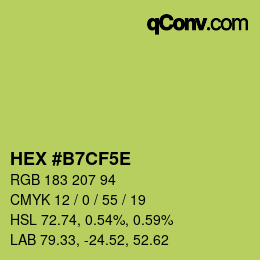 颜色代码: HEX #B7CF5E | qconv.com