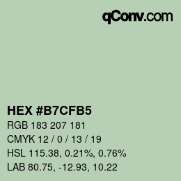 Color code: HEX #B7CFB5 | qconv.com