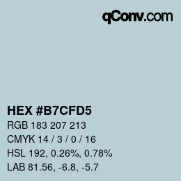 カラーコード: HEX #B7CFD5 | qconv.com