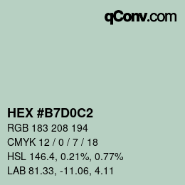 カラーコード: HEX #B7D0C2 | qconv.com