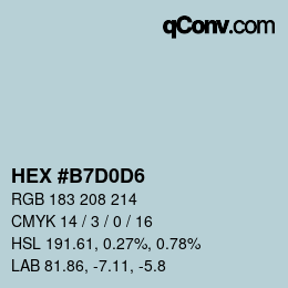 カラーコード: HEX #B7D0D6 | qconv.com