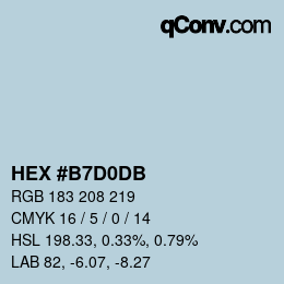 カラーコード: HEX #B7D0DB | qconv.com