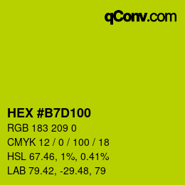 颜色代码: HEX #B7D100 | qconv.com