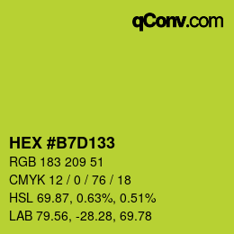 颜色代码: HEX #B7D133 | qconv.com