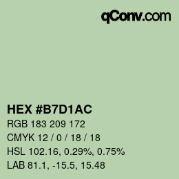 カラーコード: HEX #B7D1AC | qconv.com