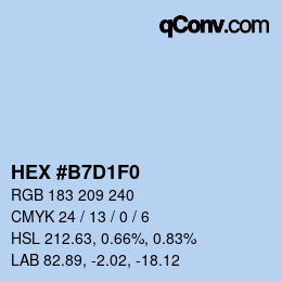 颜色代码: HEX #B7D1F0 | qconv.com
