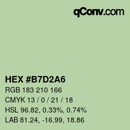 Color code: HEX #B7D2A6 | qconv.com