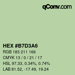 Farbcode: HEX #B7D3A6 | qconv.com