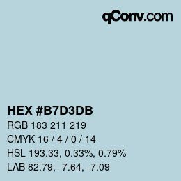 Color code: HEX #B7D3DB | qconv.com