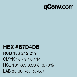 カラーコード: HEX #B7D4DB | qconv.com