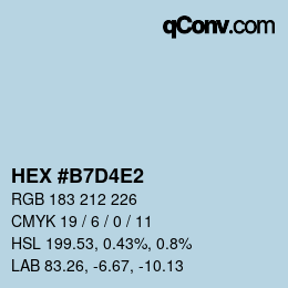 Color code: HEX #B7D4E2 | qconv.com
