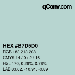 カラーコード: HEX #B7D5D0 | qconv.com