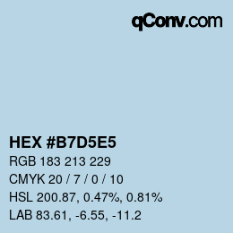Color code: HEX #B7D5E5 | qconv.com