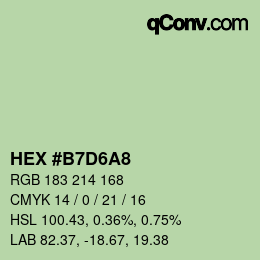 カラーコード: HEX #B7D6A8 | qconv.com