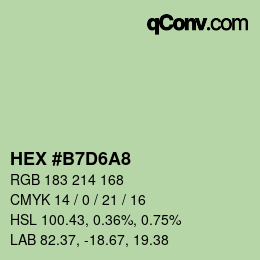 Color code: HEX #B7D6A8 | qconv.com