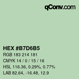 カラーコード: HEX #B7D6B5 | qconv.com