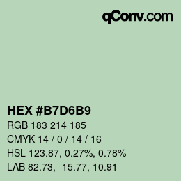 Color code: HEX #B7D6B9 | qconv.com