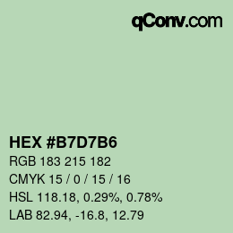 カラーコード: HEX #B7D7B6 | qconv.com