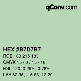 カラーコード: HEX #B7D7B7 | qconv.com