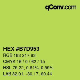 カラーコード: HEX #B7D953 | qconv.com