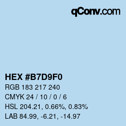 Color code: HEX #B7D9F0 | qconv.com