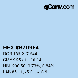 カラーコード: HEX #B7D9F4 | qconv.com